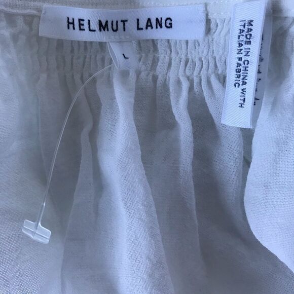 Helmut LangĀ Oneā Shoulder Cotton GauzeāBeltedāShirt Large Asymmetrical Tie loose - Picture 5 of 6